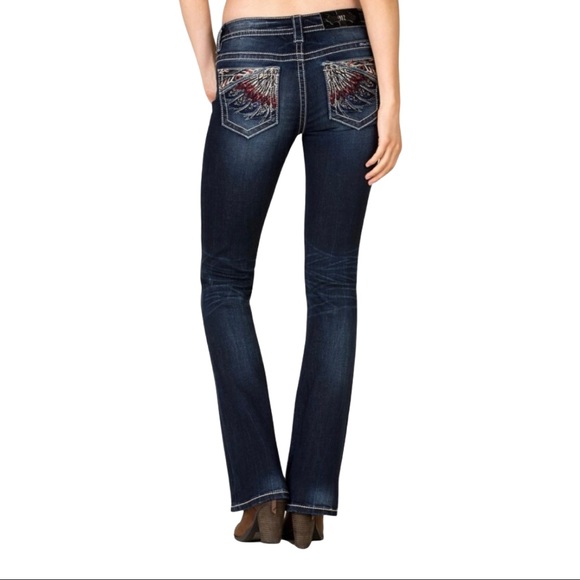 Miss Me Denim - Miss Me Dark Wash Headdress Bootcut Denim Jeans